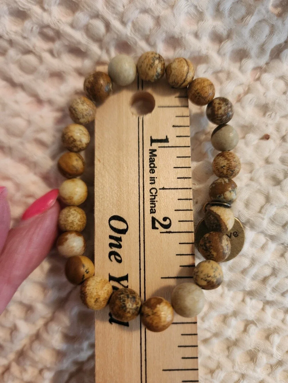 Lot Of 3 Vintage Bracelets Blue Beaded Coil Pearl And Brown Elastisticized